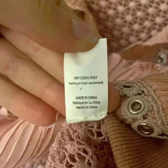 Allison Crochet Like Ruffle Pullover Top Size XS Blush Coquette Sheer Girlhood - Picture 9 of 13